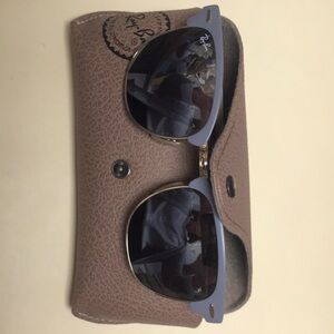 RARE. Ray-Ban 3716 Clubmaster Gray on Gold Sunglasses. NEW with Case Never worn